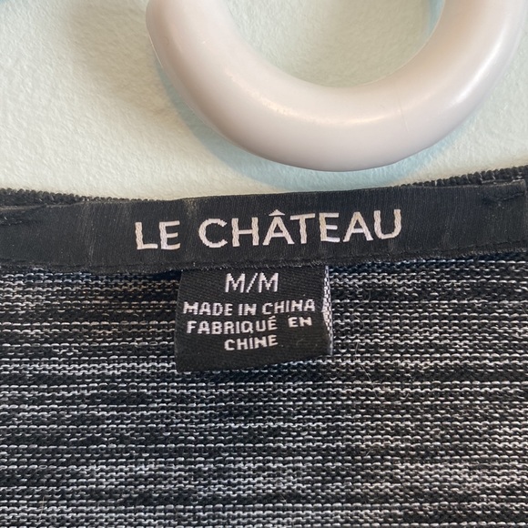 Le Chateau Black/Grey Below Knee Long Sleeve Dress, Size Medium - Picture 5 of 5